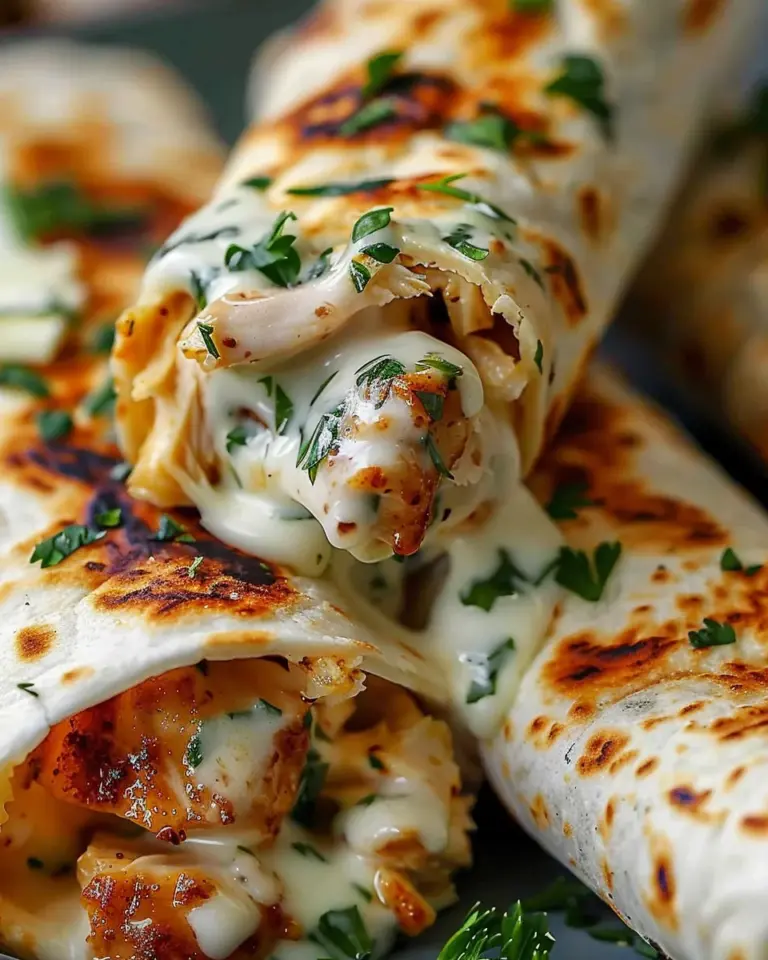 Low Carb Cheesy Garlic Chicken Wraps