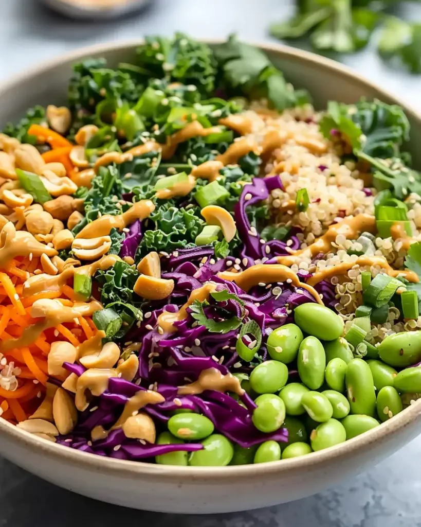 Crunchy Asian Edamame Salad with Peanut Dressing Recipe