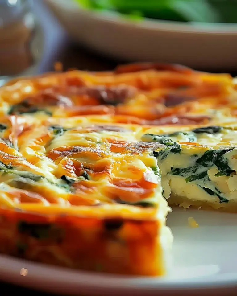 Irresistibly Creamy Cottage Cheese and Spinach Crustless Quiche