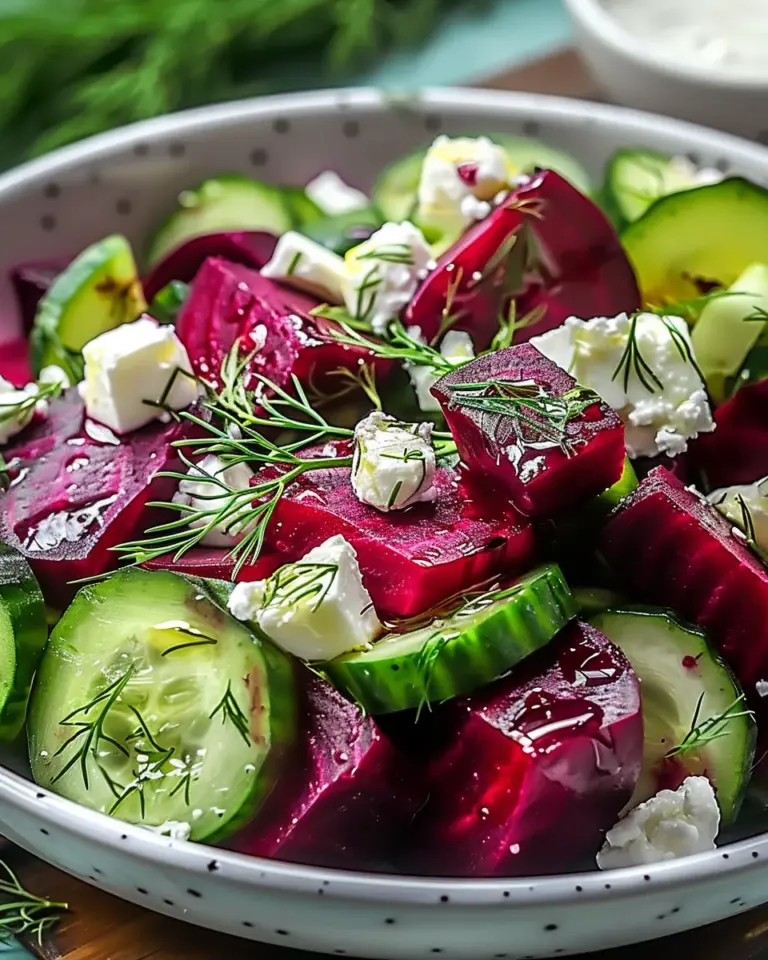 Beet Salad with Feta, Cucumbers, and Dill
