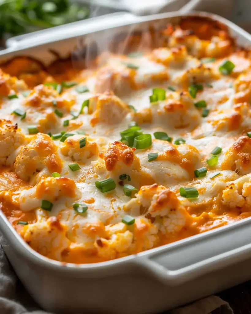 Creamy Buffalo Chicken Cauliflower Casserole Recipe