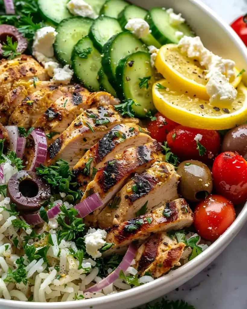 Mediterranean Chicken and Rice Bowl