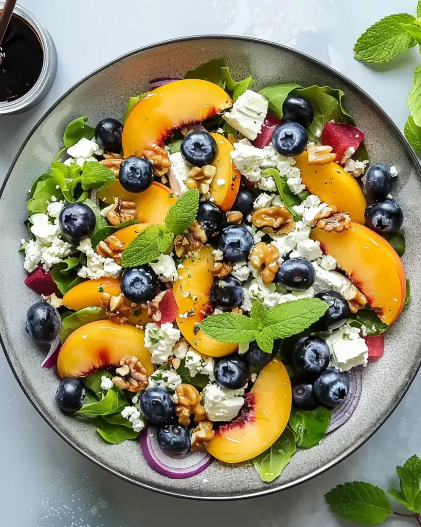 Blueberry Peach Feta Salad