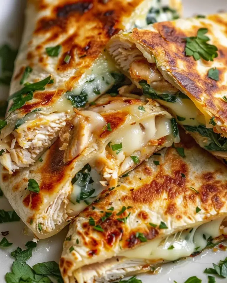 Savory Baked Cheese and Garlic Chicken Wraps with Fresh Herbs