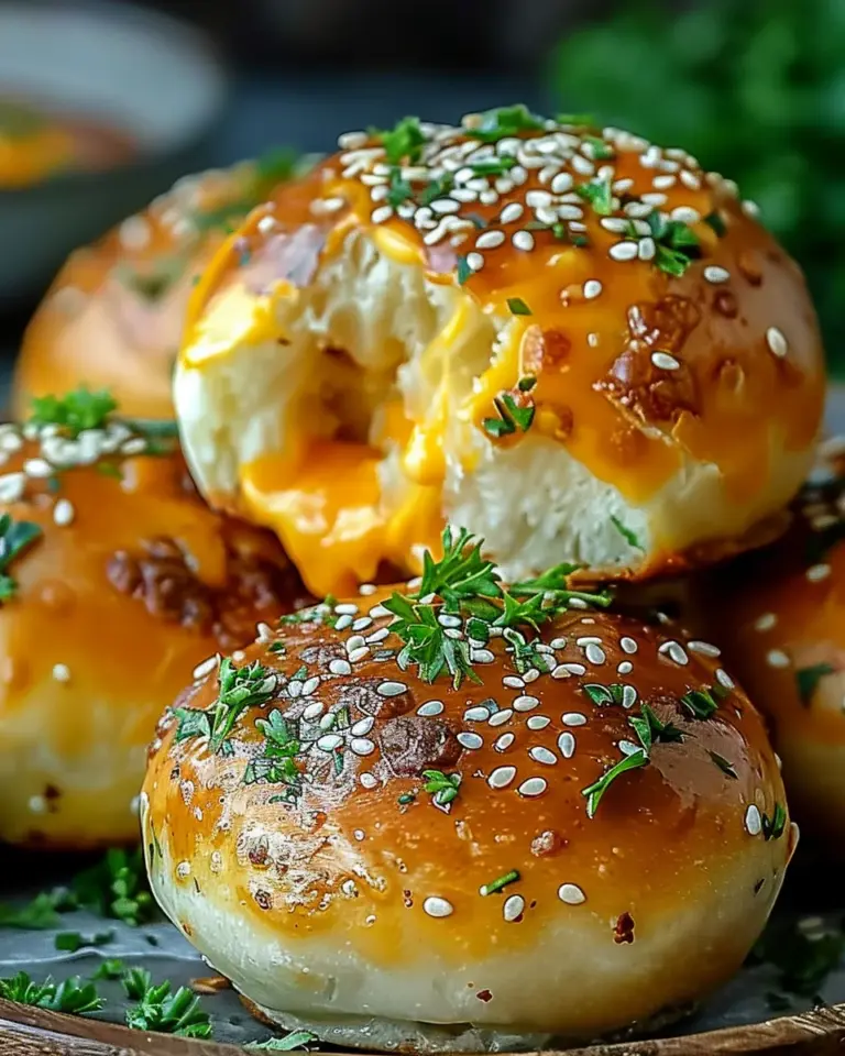 Irresistibly Cheesy Garlic Parmesan Cheeseburger Bombs
