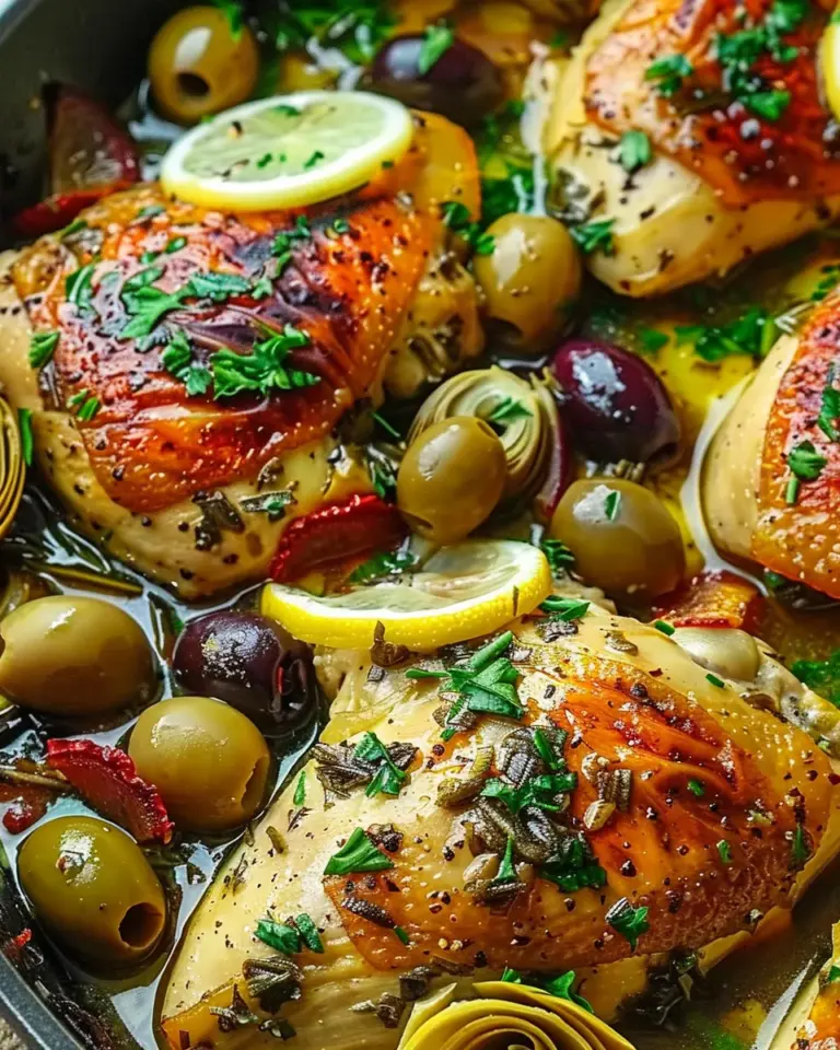 Mediterranean Lemon Chicken with Artichokes & Olives
