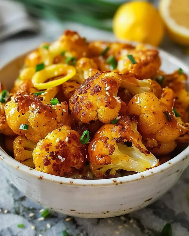 Vegan Lemon Pepper Glazed Cauliflower Recipe