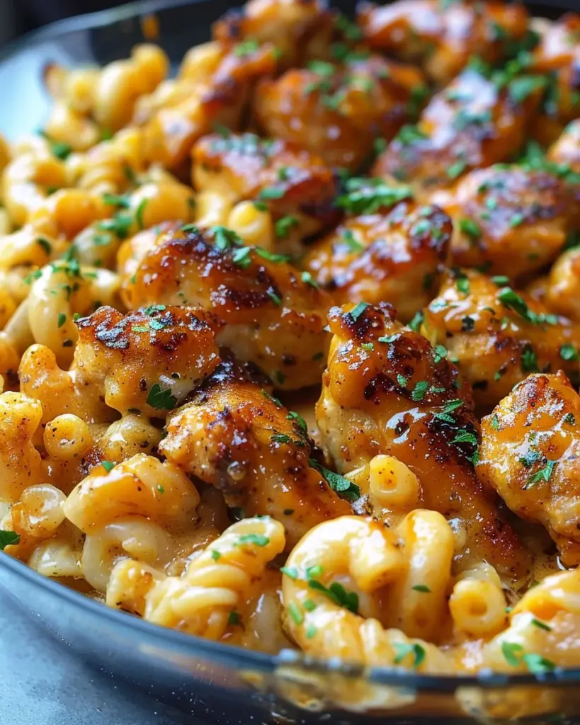 High-Protein Honey Garlic Butter Chicken with Mac & Cheese