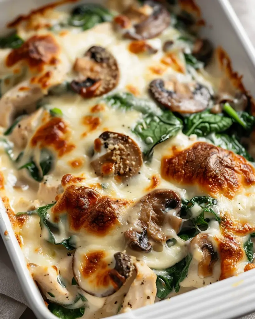Chicken Spinach & Mushroom Low Carb Oven Dish