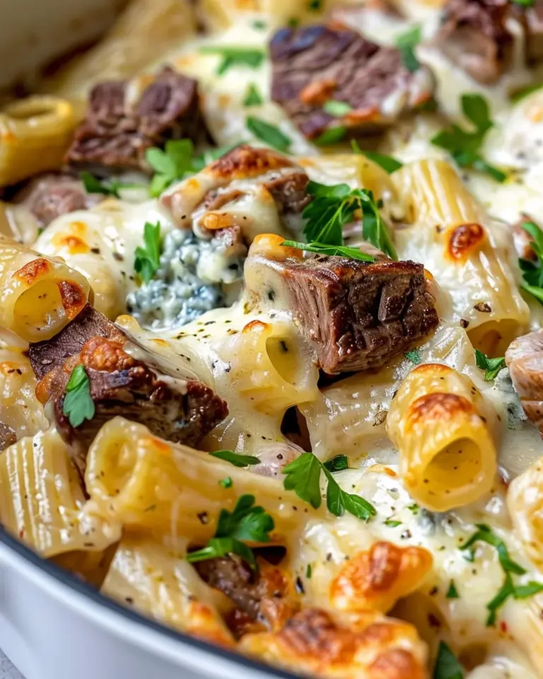 Steak & Blue Cheese Rigatoni Bake