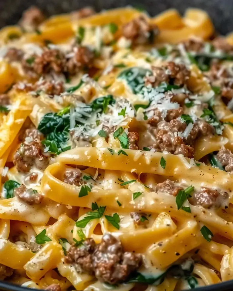 High Protein Creamy Beef Pasta