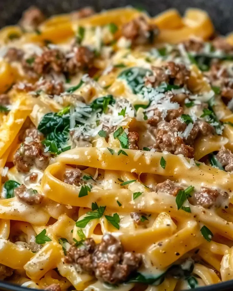 High Protein Creamy Beef Pasta