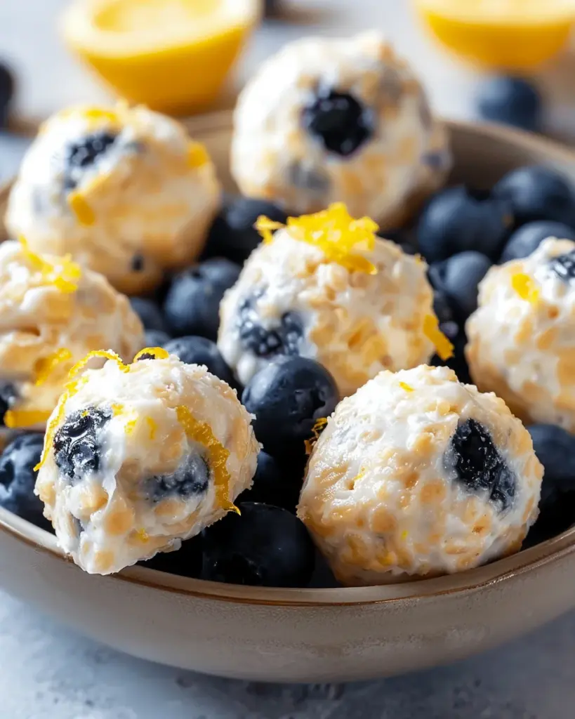 Lemon Blueberry Cottage Cheese Protein Bites