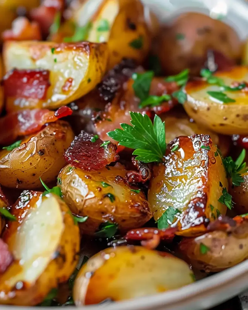 Crispy Bacon Honey Roasted Potatoes