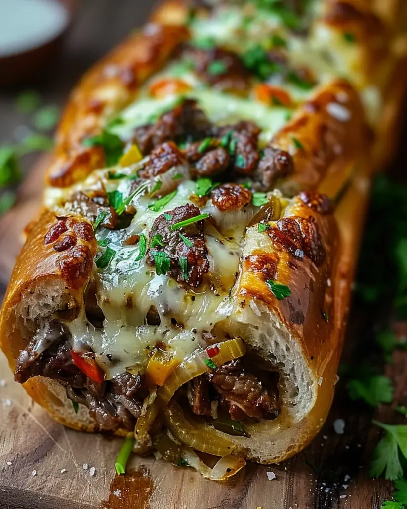 Cheesesteak-Stuffed Garlic Bread Loaf: Comfort Food Bliss
