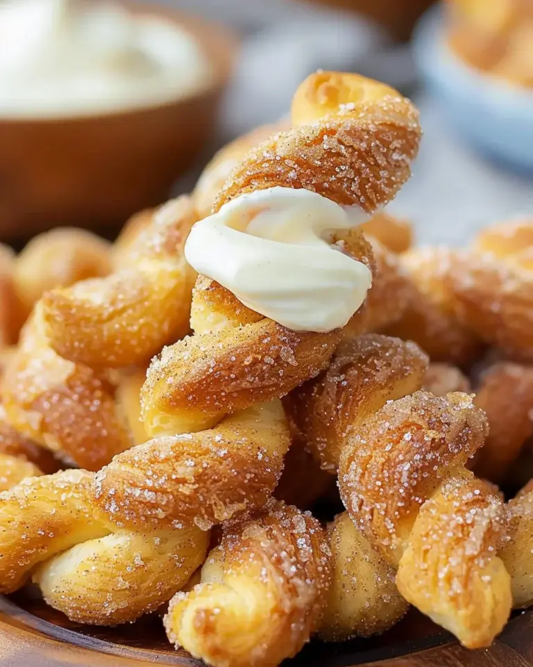 Air Fryer Cinnamon Sugar Twists With Cream Cheese Dip