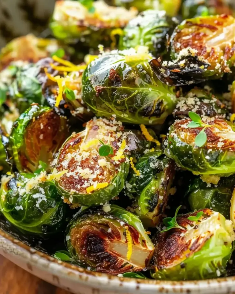 Crispy Garlic Parmesan Brussels Sprouts