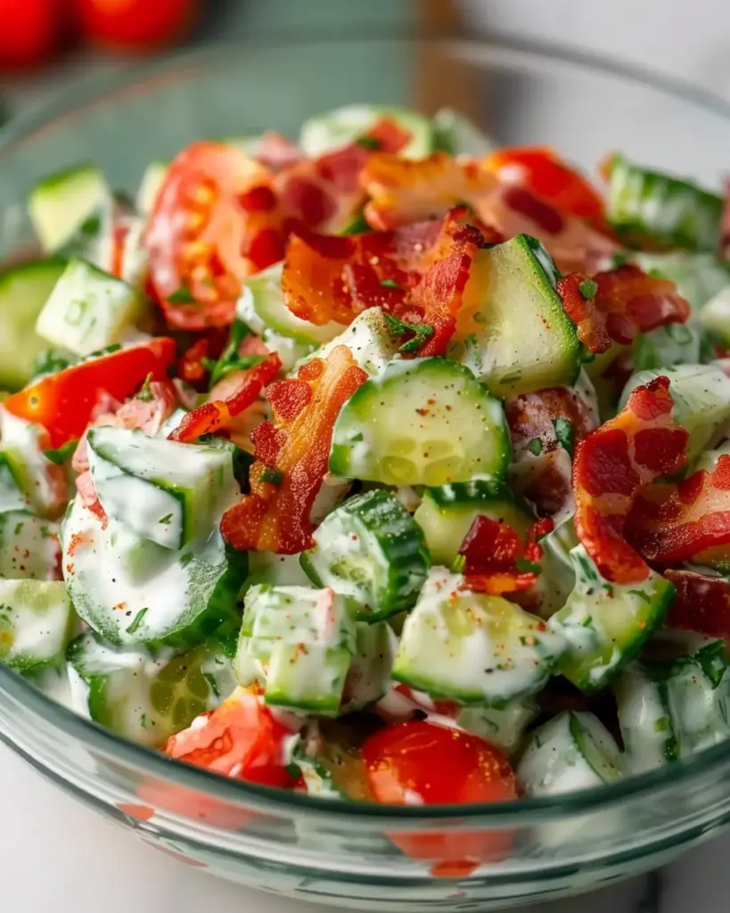 Crunchy Cucumber Salad with Bacon 6 3 1 13