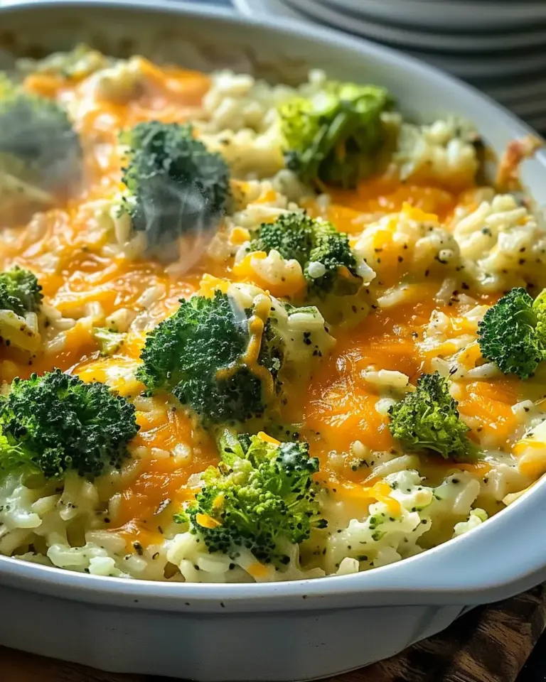 Creamy Cheesy Broccoli Rice Casserole