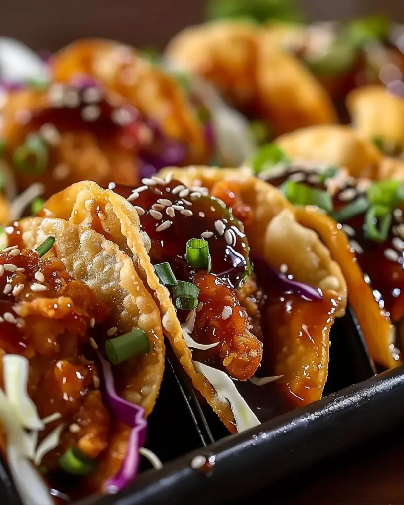 Crispy Chicken Wonton Tacos Recipe with Perfect Teriyaki Glaze 4 3 2 1