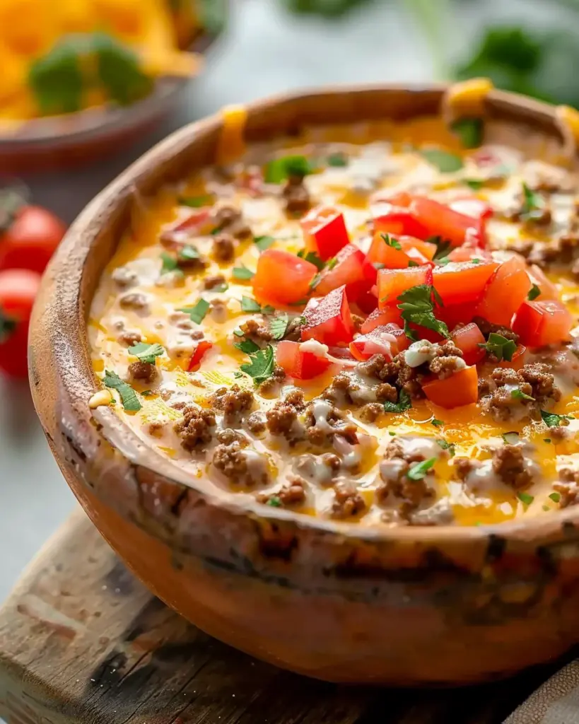 Spicy Rotel Dip with Ground Beef