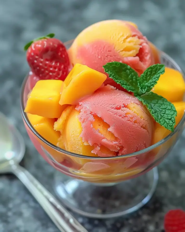 Mango Strawberry Sorbet