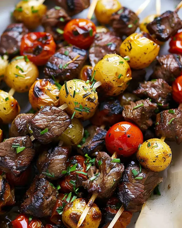 Rosemary Garlic Steak Kebabs
