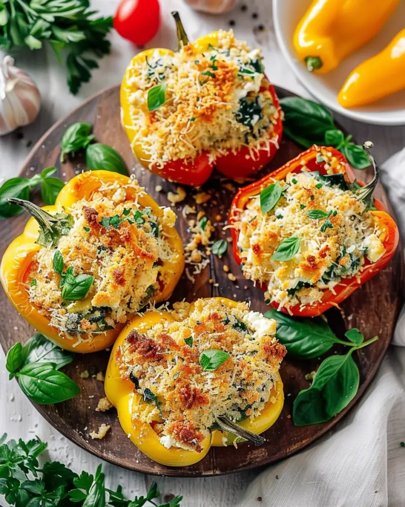 Herby Ricotta Stuffed Peppers
