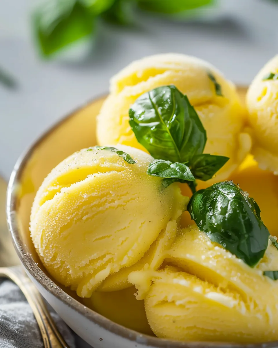 Lemon Basil Sorbet: Refreshing Summer Bliss Awaits!
