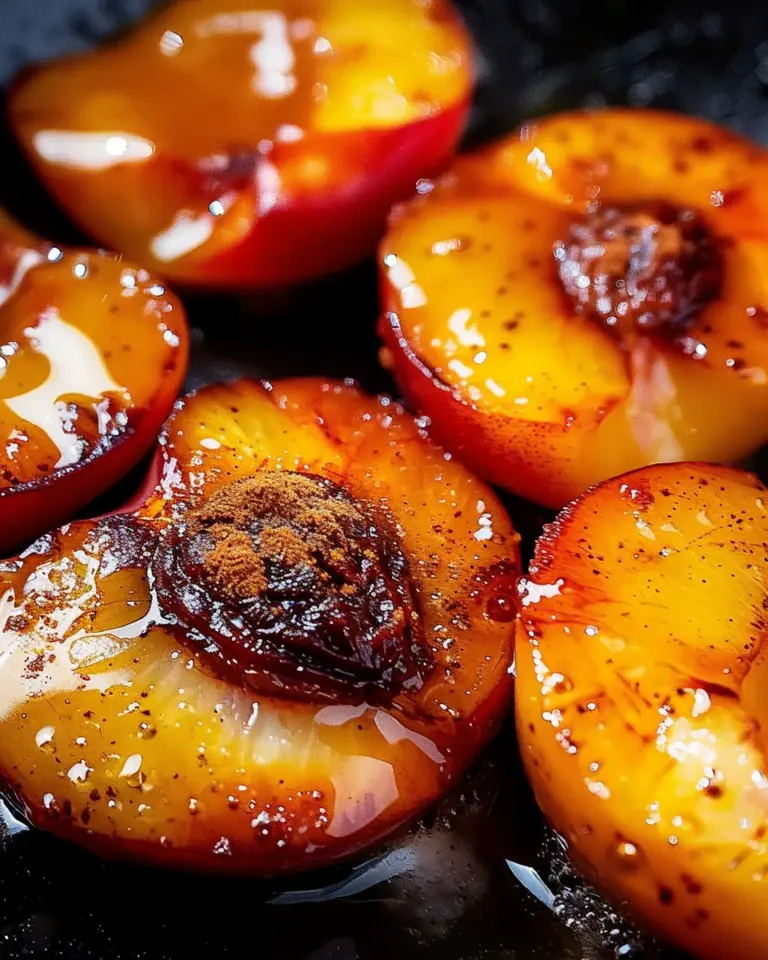 Pan fried peaches