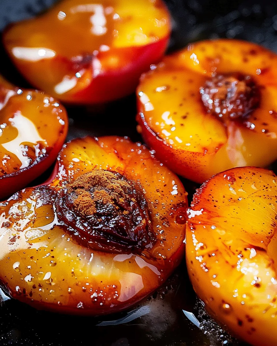 Pan fried peaches