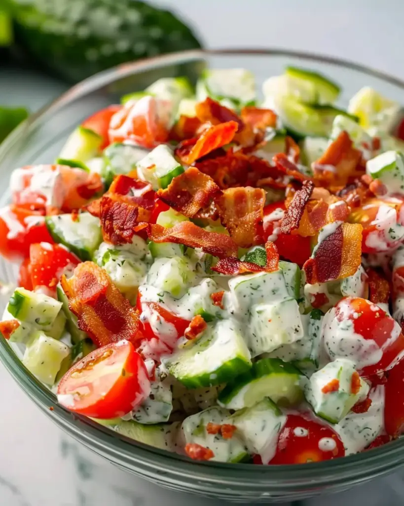 Crunchy Cucumber Salad with Bacon 5 3 4 2
