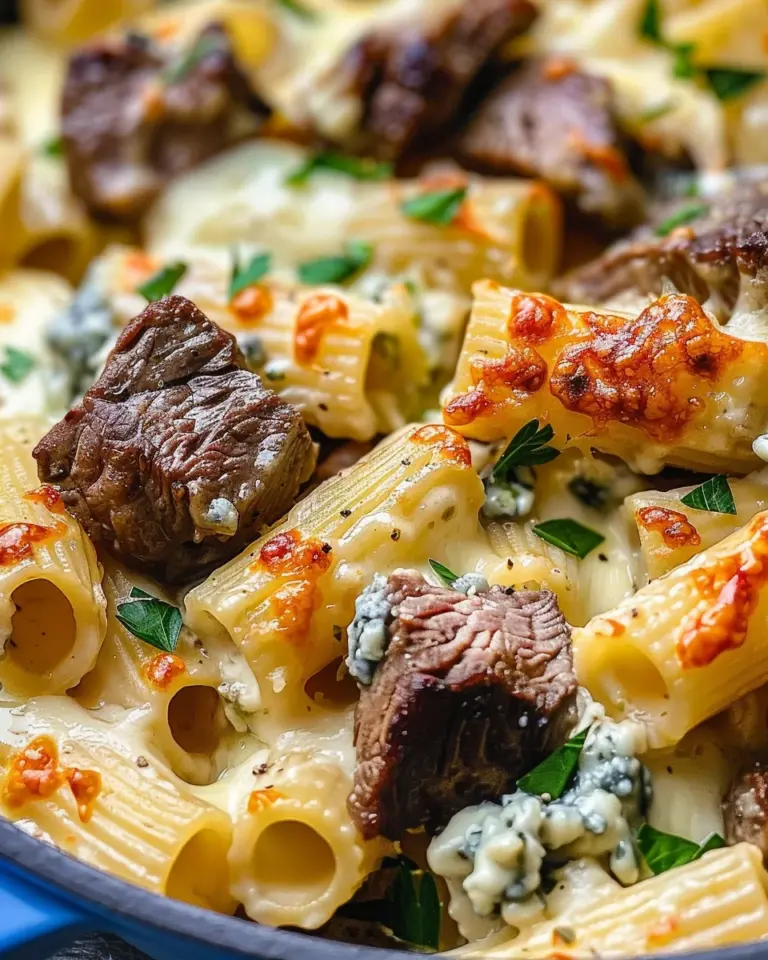 Steak & Blue Cheese Rigatoni Bake