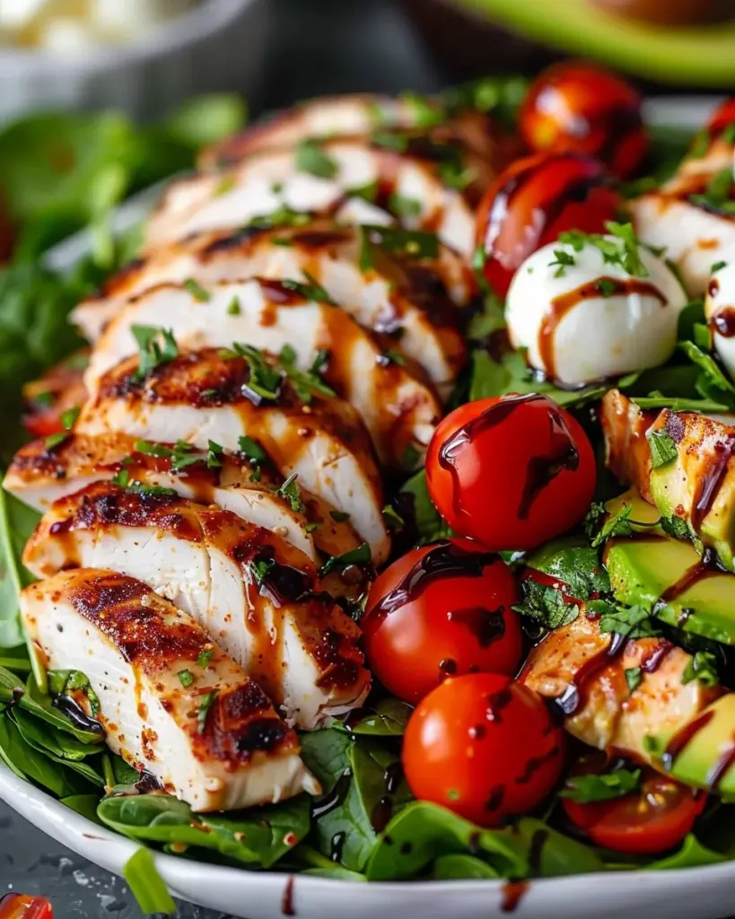 Baked Marinated Chicken Salad with Mozzarella and Balsamic Vinaigrette 4 9 1 112