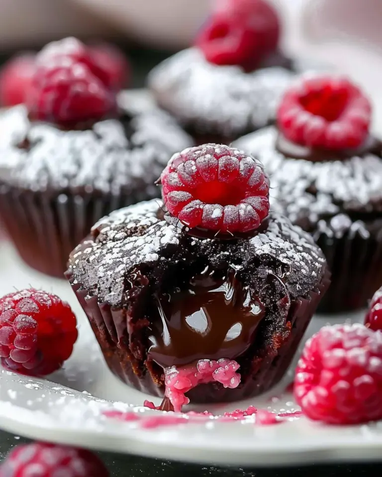 Raspberry Chocolate Lava Cupcakes