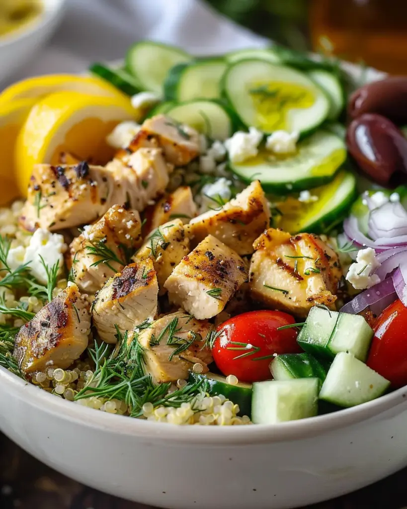 Zesty and Fresh: Mediterranean Lemon-Dill Chicken Bowls for Effortless Meal Prep