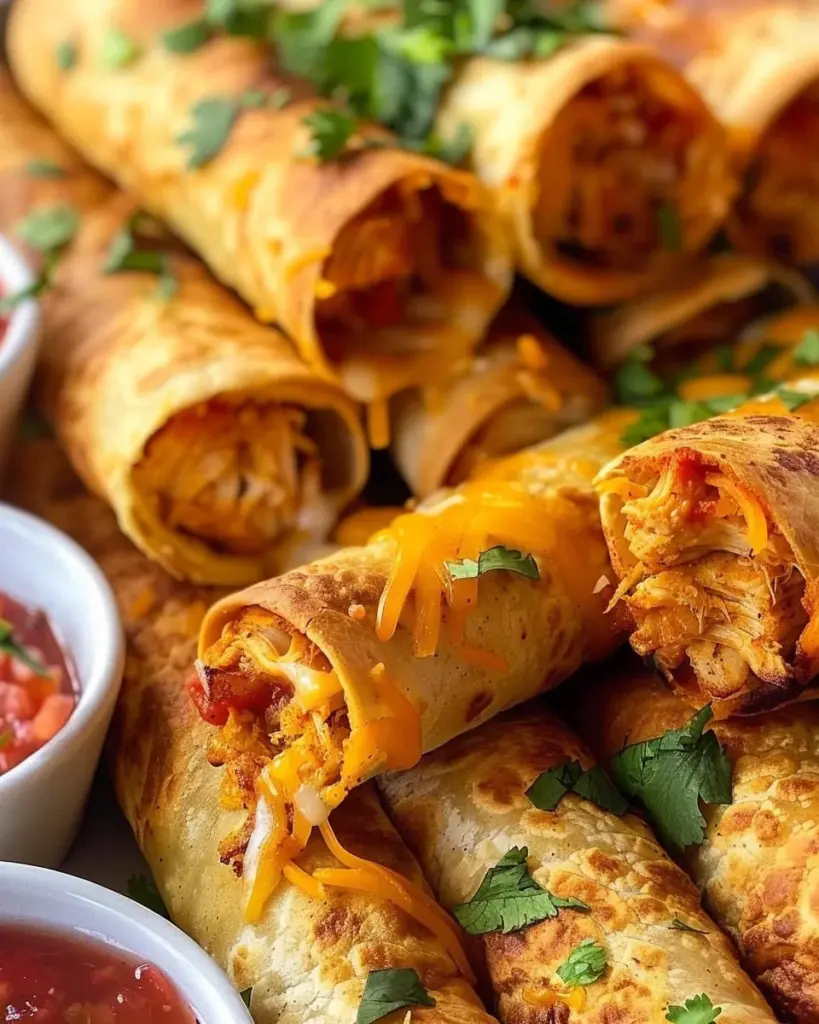 Crunchy Oven-Baked Chicken Taquitos 4 9 1 129