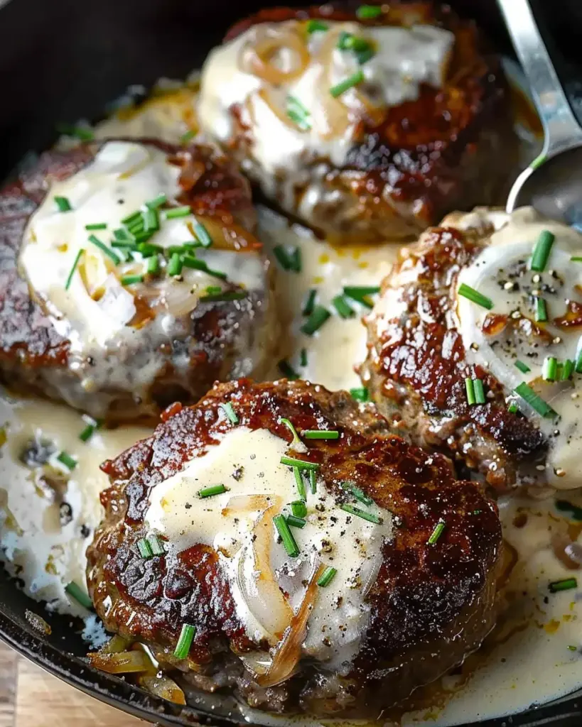 Salisbury Steaks in Horseradish Parmesan Sauce 4 9 1 24