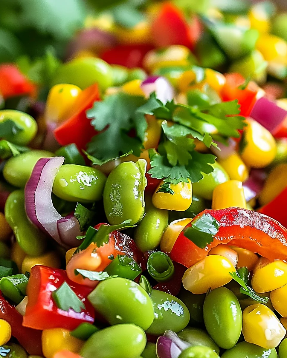 Edamame Salad with Cilantro Lime Dressing