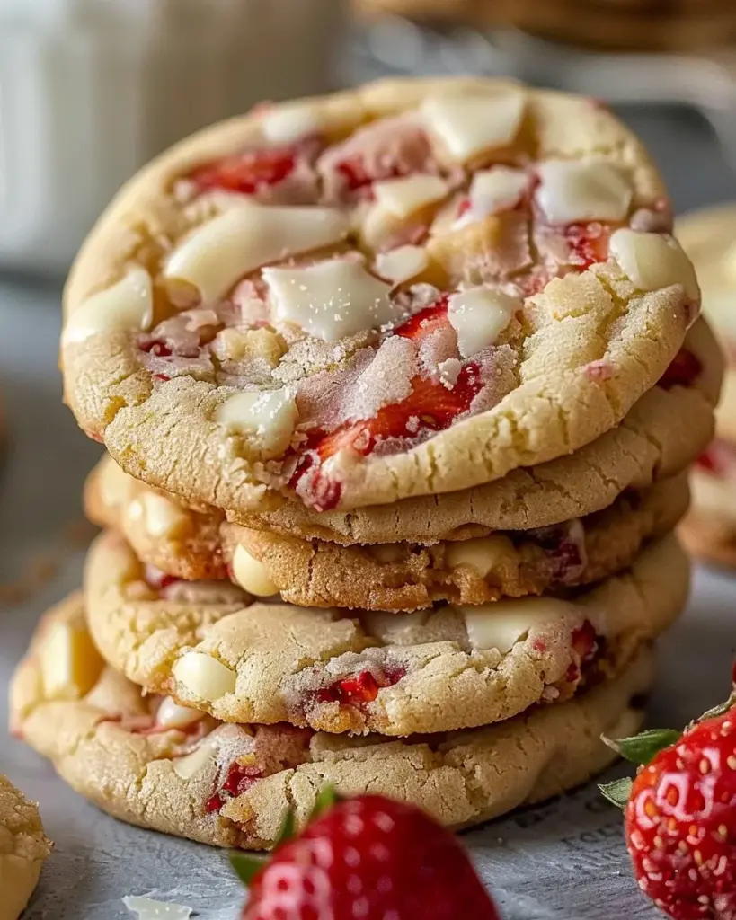 Irresistible Valentine’s Strawberry White Chocolate Cookies