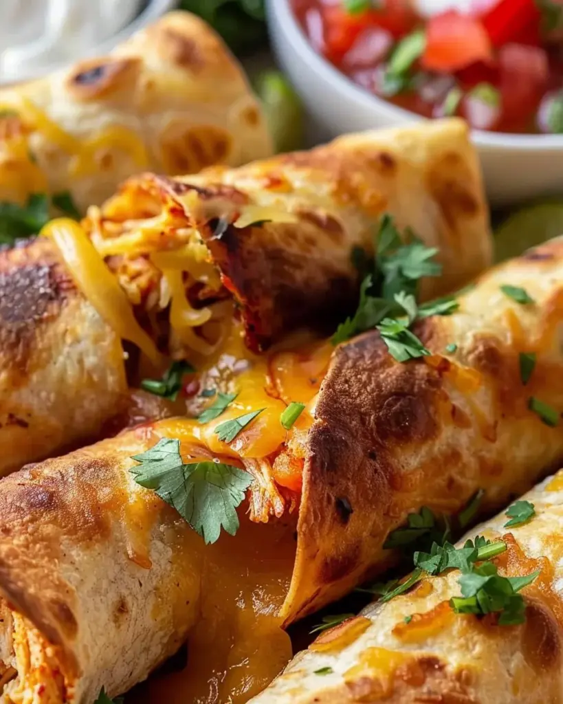 Crunchy Oven-Baked Chicken Taquitos