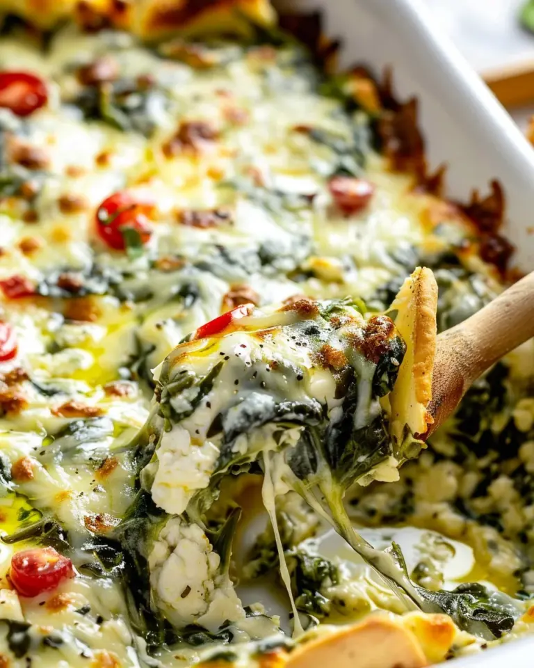 Spinach and Pepperoncini Baked Feta Dip