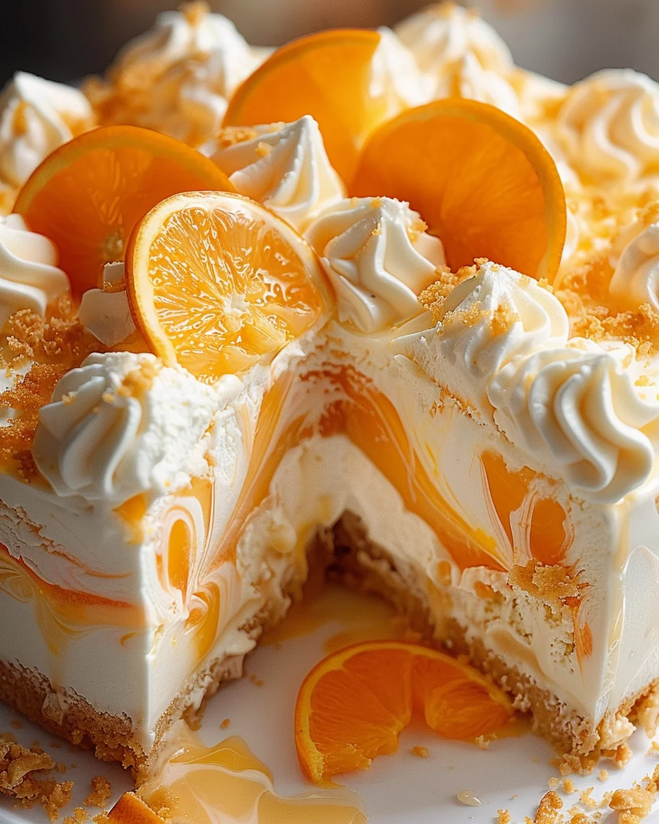 Orange Creamsicle Ice Cream Cake Recipe