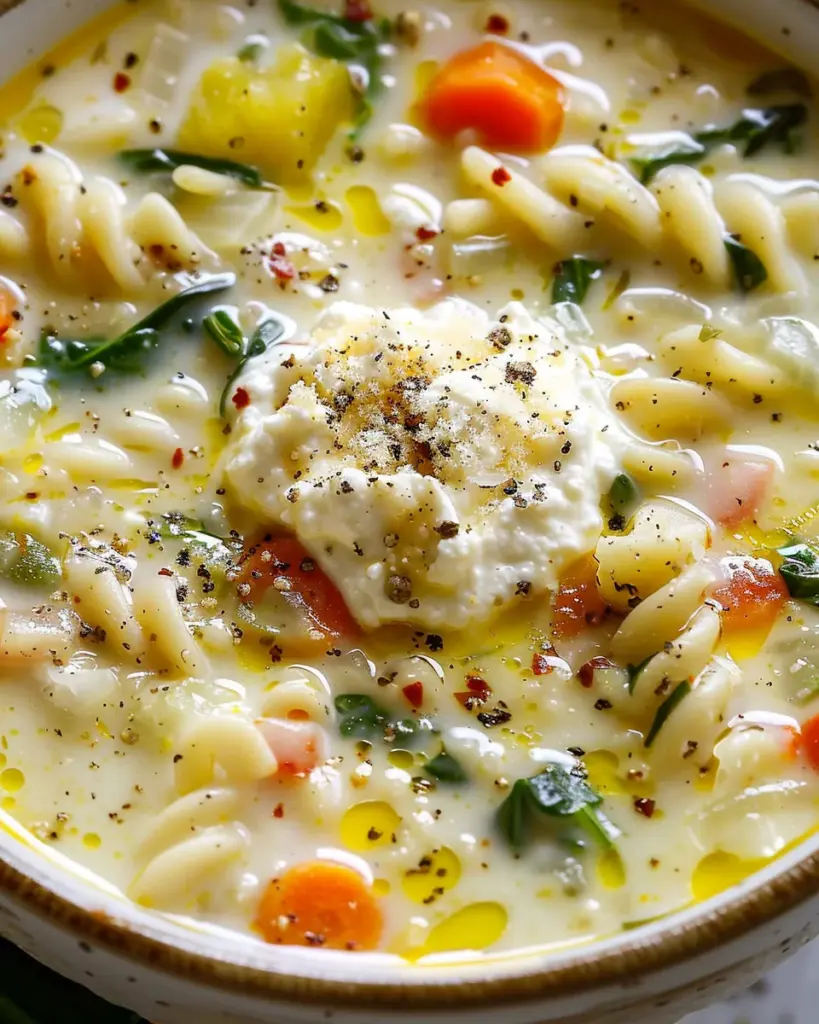 Creamy White Lasagna Soup with Veggies
