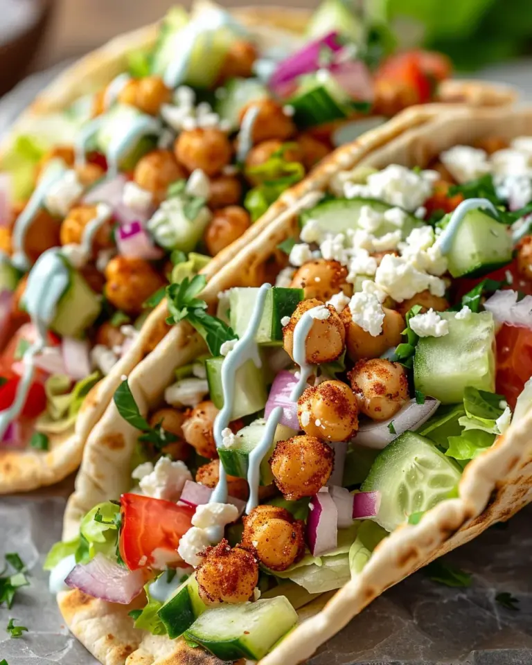 Mediterranean Chickpea Pita Tacos