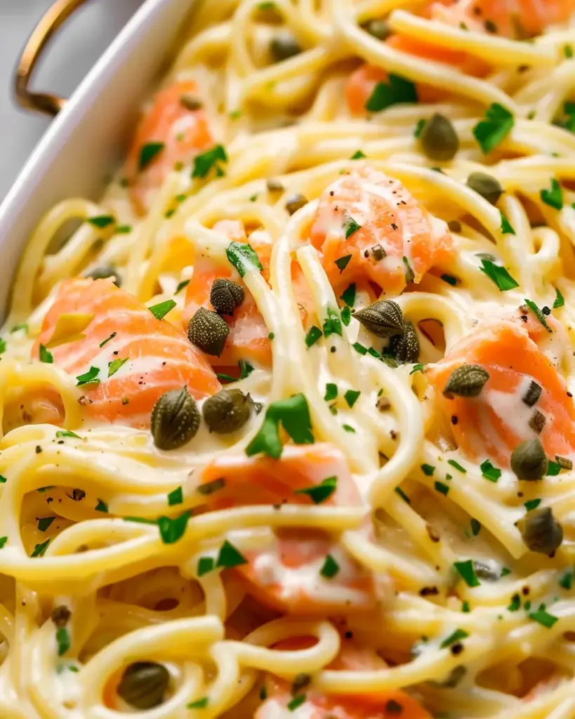 Healthier Smoked Salmon Linguine