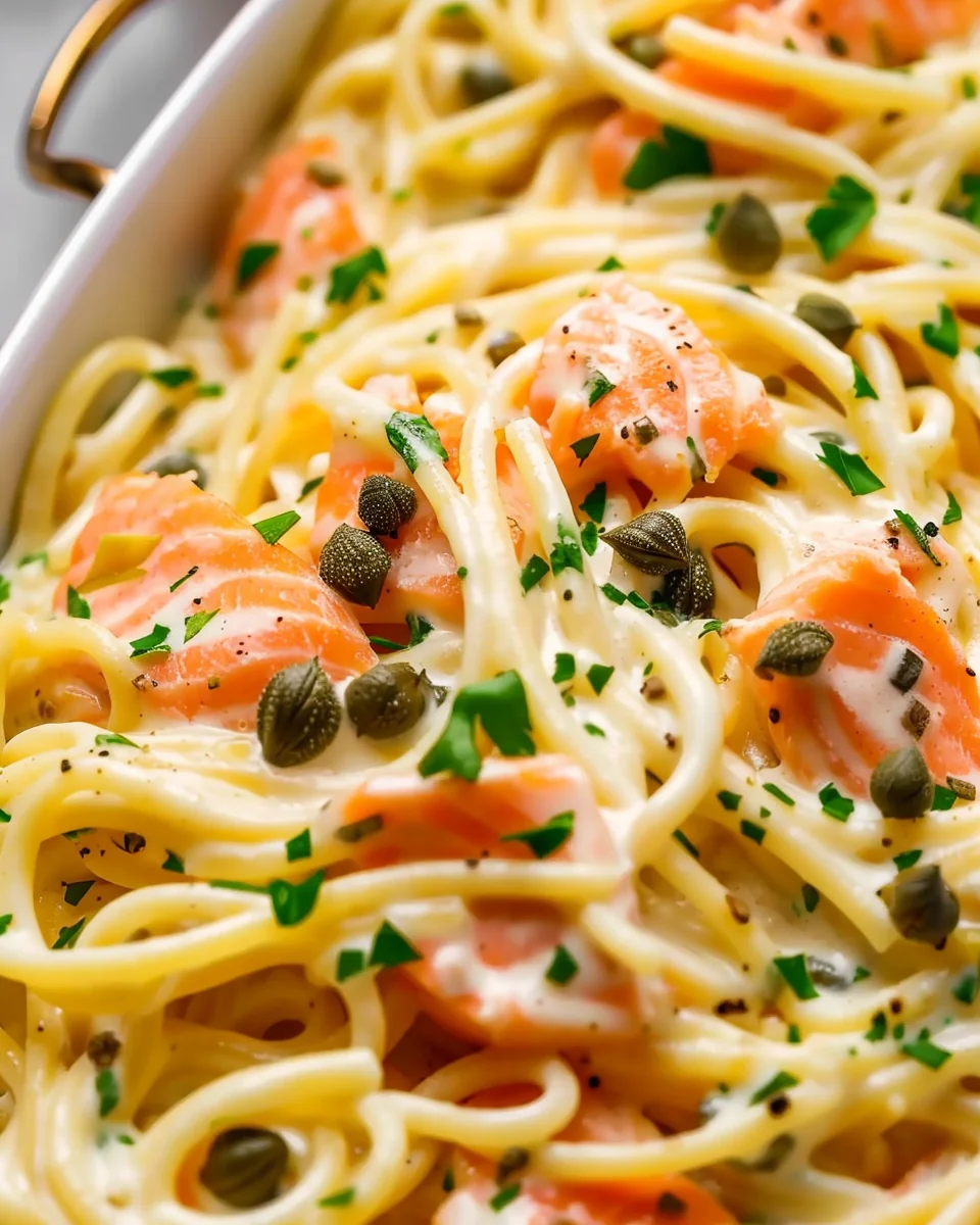 Healthier Smoked Salmon Linguine