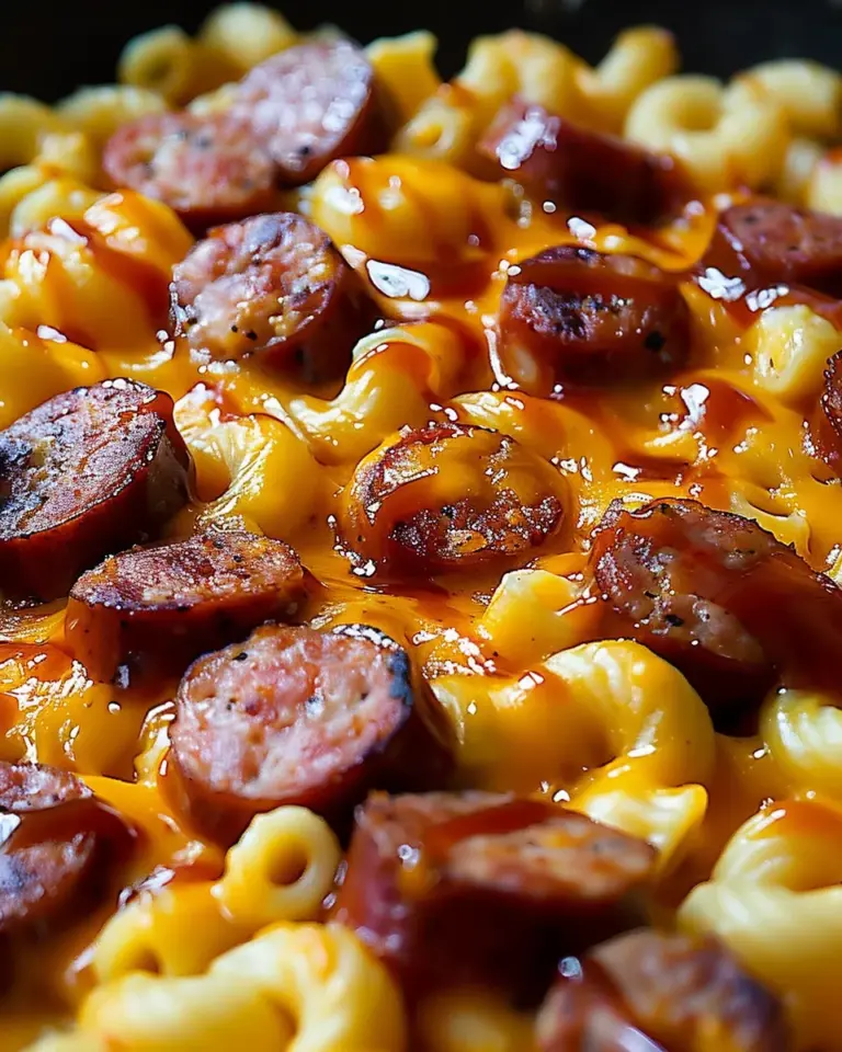 Spicy BBQ Cheddar Mac with Smoked Sausage